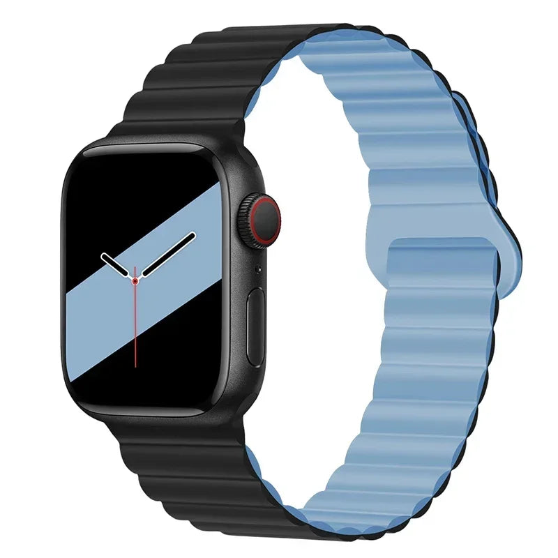 Magnetic Strap For Apple Watch Bands 45mm 38mm 49mm 40mm 42mm 41mm Silicone Sport Bracelet iWatch Series ultra 9 6 5 7 8 se 44mm