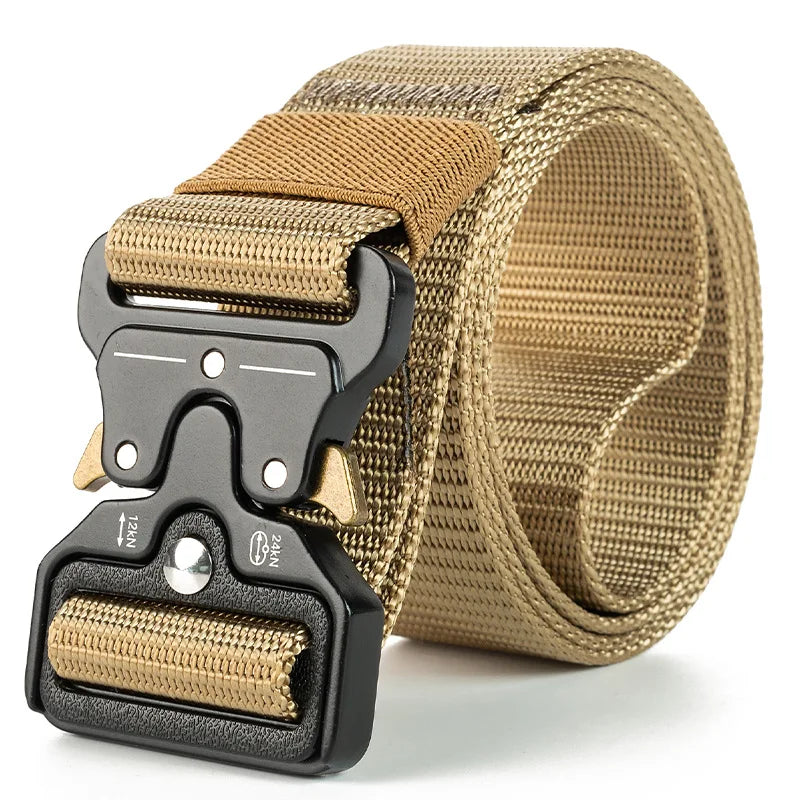 Men Belt Army Outdoor Hunting Tactical Multi Function Combat Survival High Quality Marine Corps Canvas For Nylon Male Luxury SuperFye QT1 kahki / 120cm SuperFye