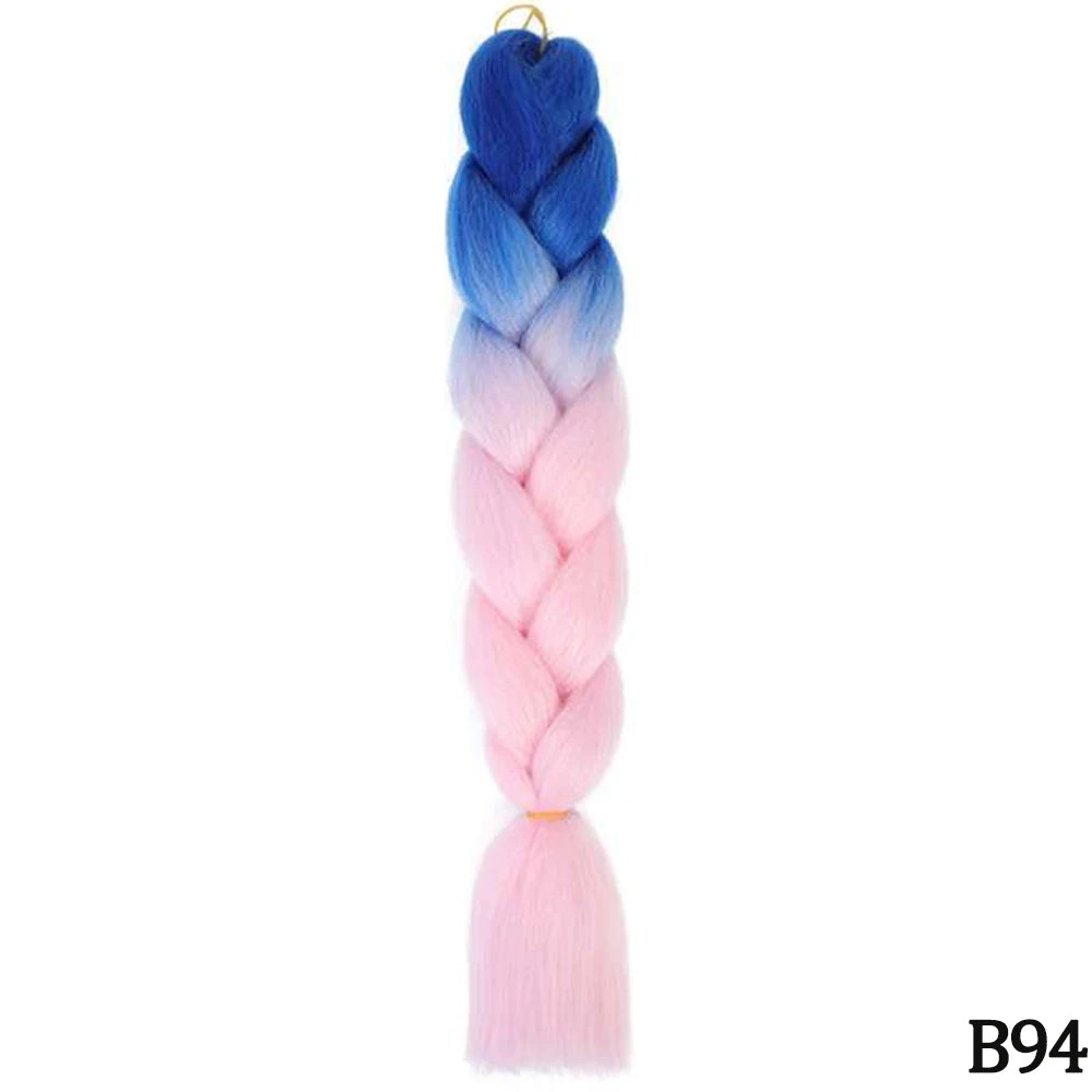 24" Synthetic Yaki Braids Hair kanekalon Ombre Braiding Hair Jumbo Braid Hair Extension For Women Hundreds of colors DIY Hair