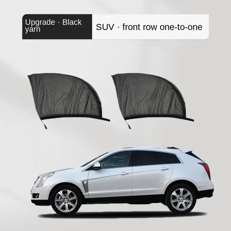 2pcs Car Rear Side Window Sunshade UV Protect Shield Mesh Prevent Mosquito Sunshine Privacy Protection Foldable Curtain SuperFye SUV front window2pc SuperFye