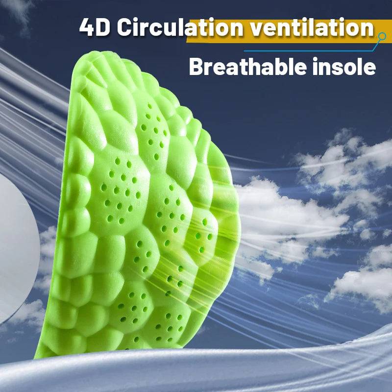 4D Orthopedic Sport Insoles Super Soft Breathable High-elasticity Shock Absorption Running Shoe Pad Anti-pain Deodorant Cushion SuperFye 6078 / EU35-36(230mm) SuperFye