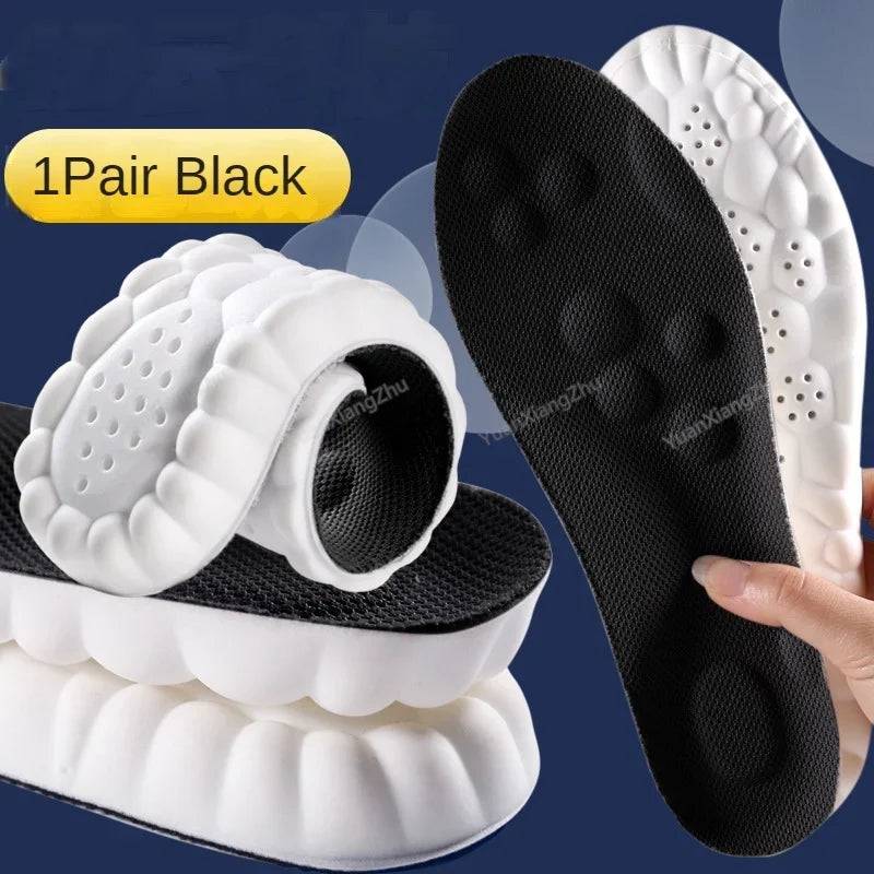 1Pair 4D Soft Shoes Insoles for Feet Plantar Fasciitis Insole Arch Support Orthopedic Inserts Sports Shock Absorption Shoe Pads SuperFye Black / EU35-36 SuperFye