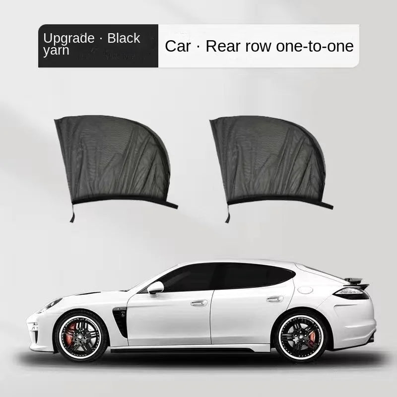 2pcs Car Rear Side Window Sunshade UV Protect Shield Mesh Prevent Mosquito Sunshine Privacy Protection Foldable Curtain SuperFye car rear window 2pc SuperFye