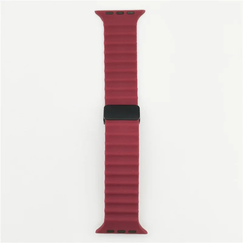 Magnetic Buckle Strap For Apple Watch Band Ultra 2 49mm 45mm 44mm 40mm 41mm 38 42mm Silicone Bracelet iWatch Series 7 6 3 se 8 9 SuperFye Wine Red / 38mm 40mm 41mm SuperFye