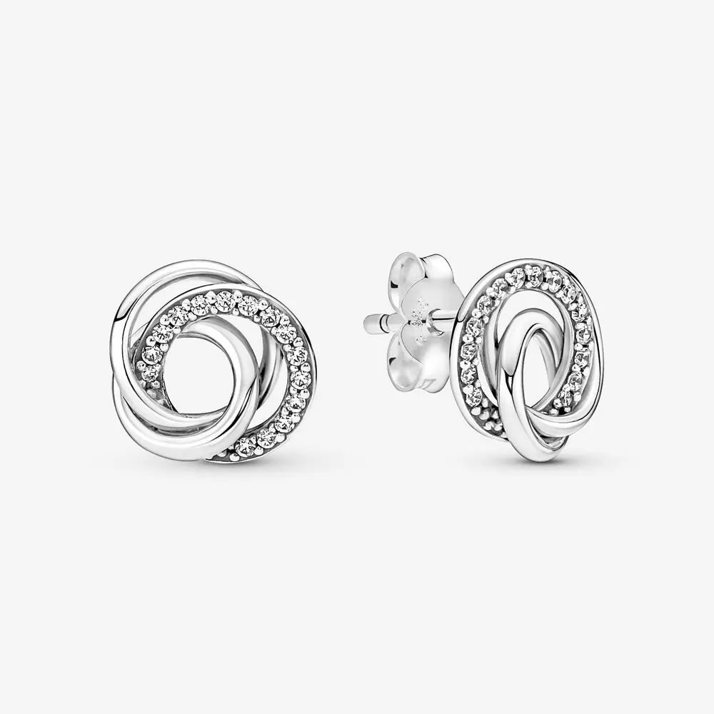 Original 925 Sterling Silver Earrings plata de ley Sparkling Love Heart Ear Studs Earrings for Women Jewelry Gifts SuperFye bue021 SuperFye