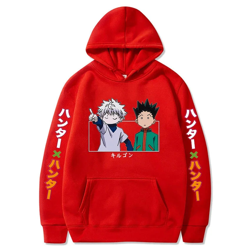 Hunter X Hunter Japan Anime Men Women Hoodies Harajuku Gon Killua Print Plus Size Sweatshirt Unisex Autumn Winter Streetwear