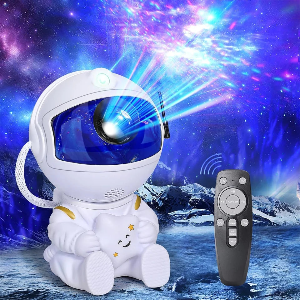 Star Projector Galaxy Night Light Astronaut Space Projector Starry Nebula Ceiling LED Lamp for Bedroom Home Decorative kids gift SuperFye White A SuperFye