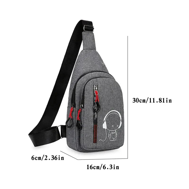 Men's Chest Bag 2024 New Casual Fashion Shoulder Bag Male Hand Crossbody Korean Cycling Backpack SuperFye Huise SuperFye