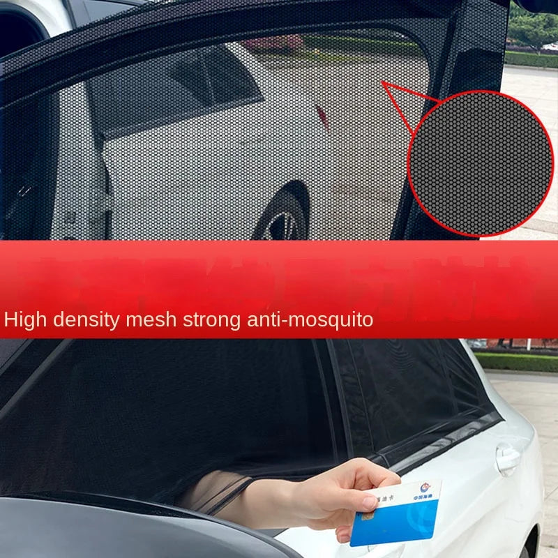 2pcs Car Rear Side Window Sunshade UV Protect Shield Mesh Prevent Mosquito Sunshine Privacy Protection Foldable Curtain SuperFye car front window 2pc SuperFye