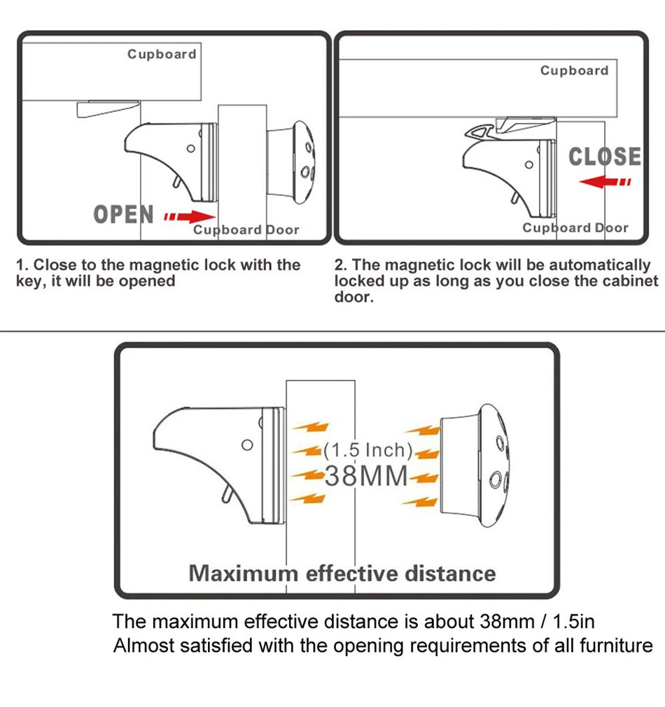 Magnetic Child Lock Children Protection Baby Safety Lock Drawer Latch Cabinet Door Lock Limiter Children Security Locks SuperFye TD1230-12-3 SuperFye