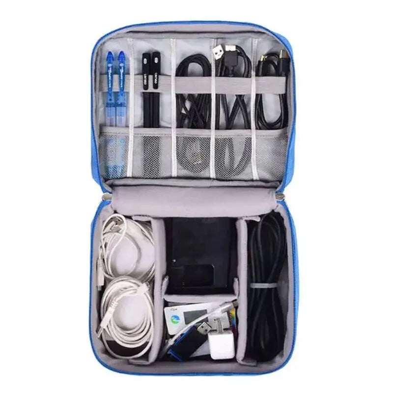 Cable Storage Bag Waterproof Digital Electronic Organizer Portable USB Data Line Charger Plug Storage Bag Travel Cable Organizer SuperFye BG11 Black SuperFye