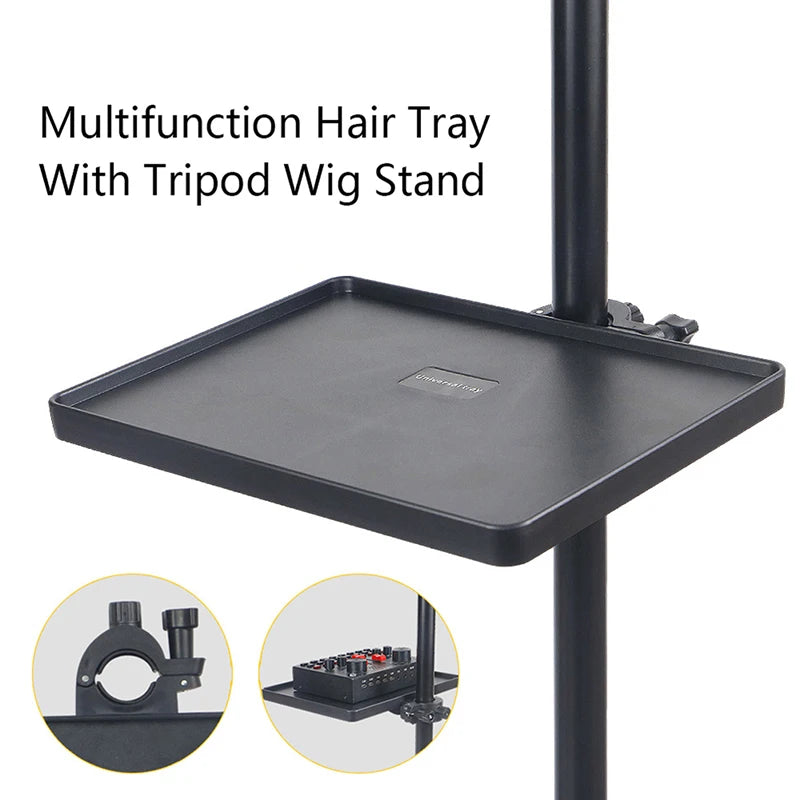 Multifunction Hair Tray For Use With Tripod Wig Stand Easy To Use Hair Wig Tools Place Crochet Hair Clip Scissors Comb Card Tray SuperFye one size SuperFye