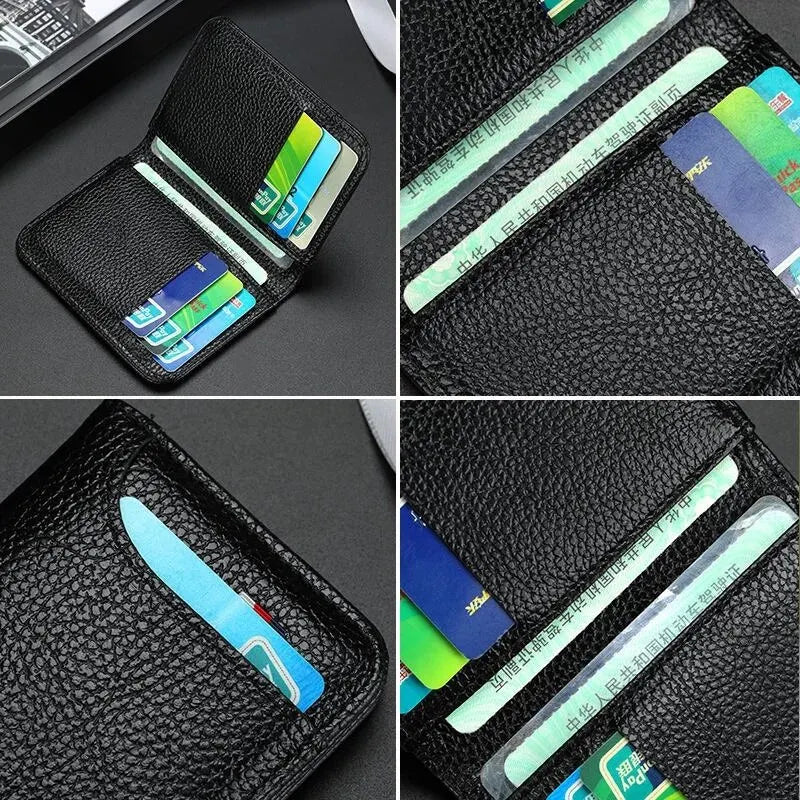 Portable Super Slim Soft Wallet for Men PU Leather Mini ID Credit Card Wallet Purse Card Holders Wallet Thin Small Short Wallets SuperFye Coffee SuperFye