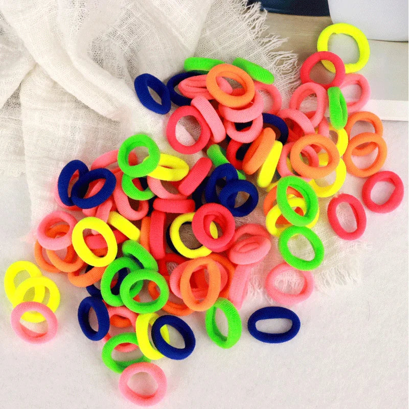 100/200PCS Women Girls Colorful Nylon Elastic Hair Bands Ponytail Hold Small Hair Tie Rubber Bands Scrunchie Hair Accessories SuperFye Colors 1 / 100pcs SuperFye