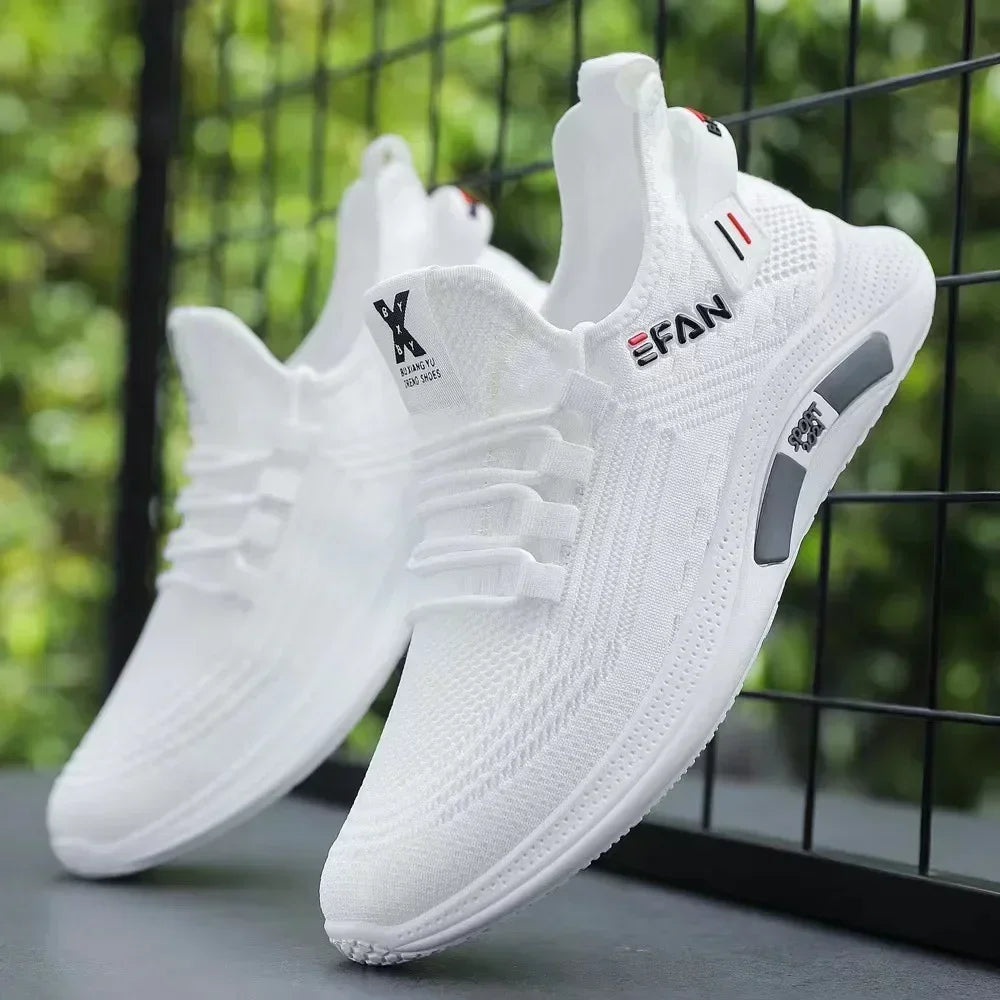 Spring White Casual Shoes Breathable Non-slip Walking Sneakers Men Shoes Outdoor 2024 Comfortable Fashion Lace Up Running Shoes SuperFye WHITE / 43 SuperFye