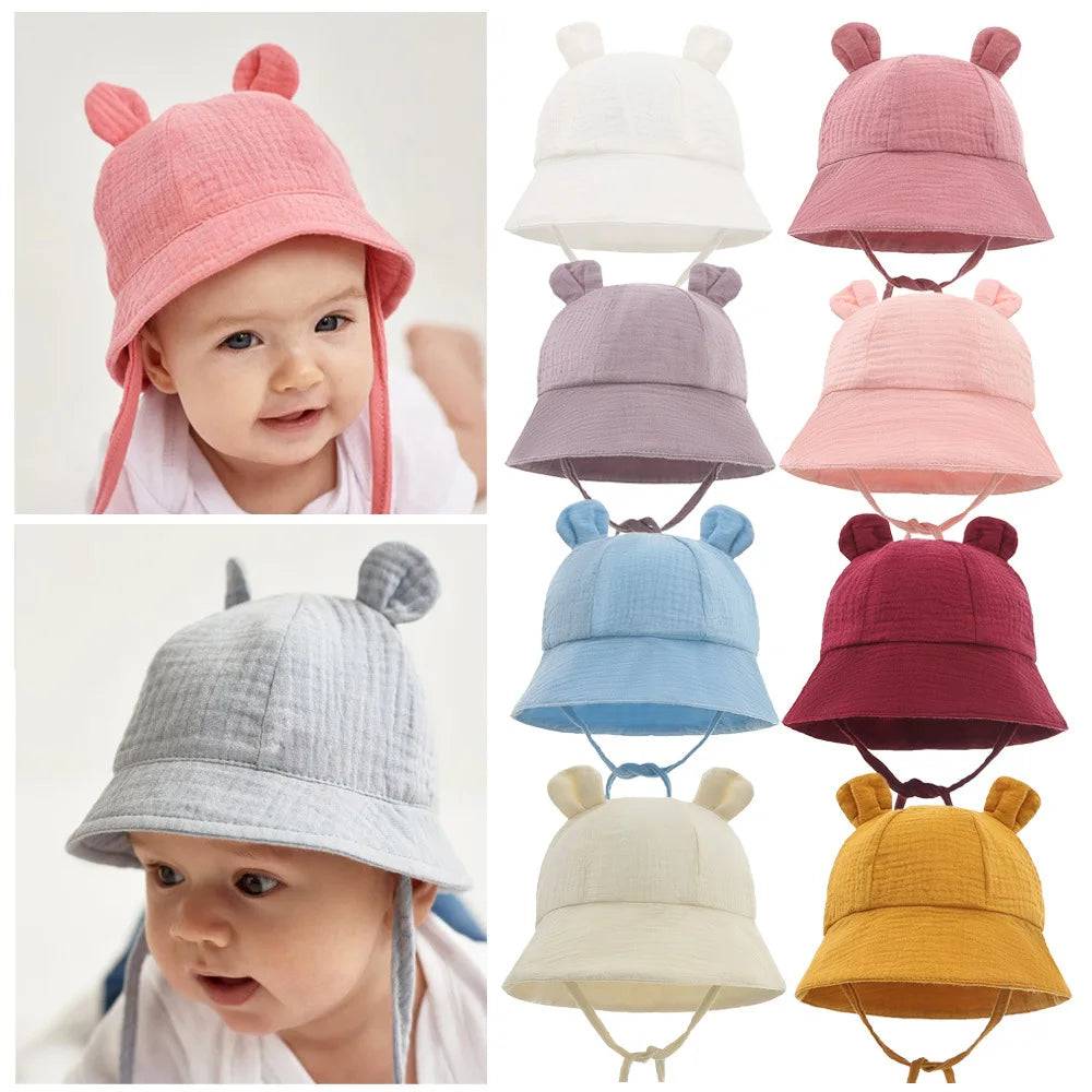 2022 New Autumn Baby Sun Hat Children Outdoor Rabbit Ear Beach Caps Boy Girl Panama Hat Unisex Beach Bucket Hats Bunny Hat SuperFye Gray SuperFye