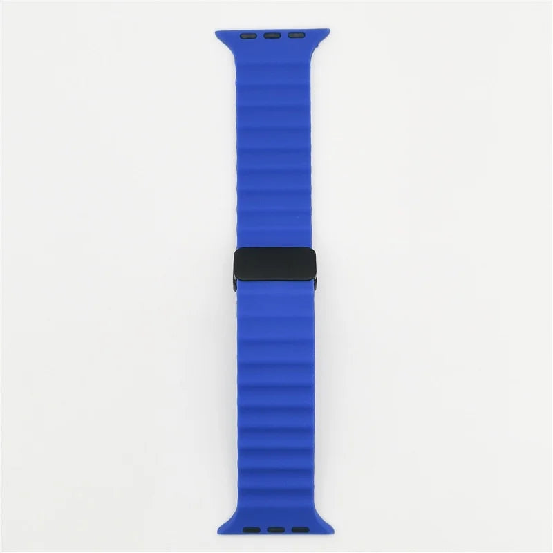 Magnetic Buckle Strap For Apple Watch Band Ultra 2 49mm 45mm 44mm 40mm 41mm 38 42mm Silicone Bracelet iWatch Series 7 6 3 se 8 9 SuperFye Navy Blue / 38mm 40mm 41mm SuperFye