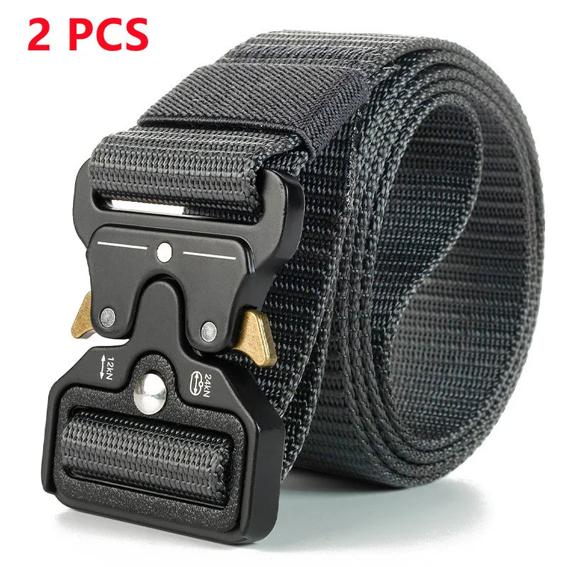 Men Belt Army Outdoor Hunting Tactical Multi Function Combat Survival High Quality Marine Corps Canvas For Nylon Male Luxury SuperFye 2PC 01 gray / 120cm SuperFye