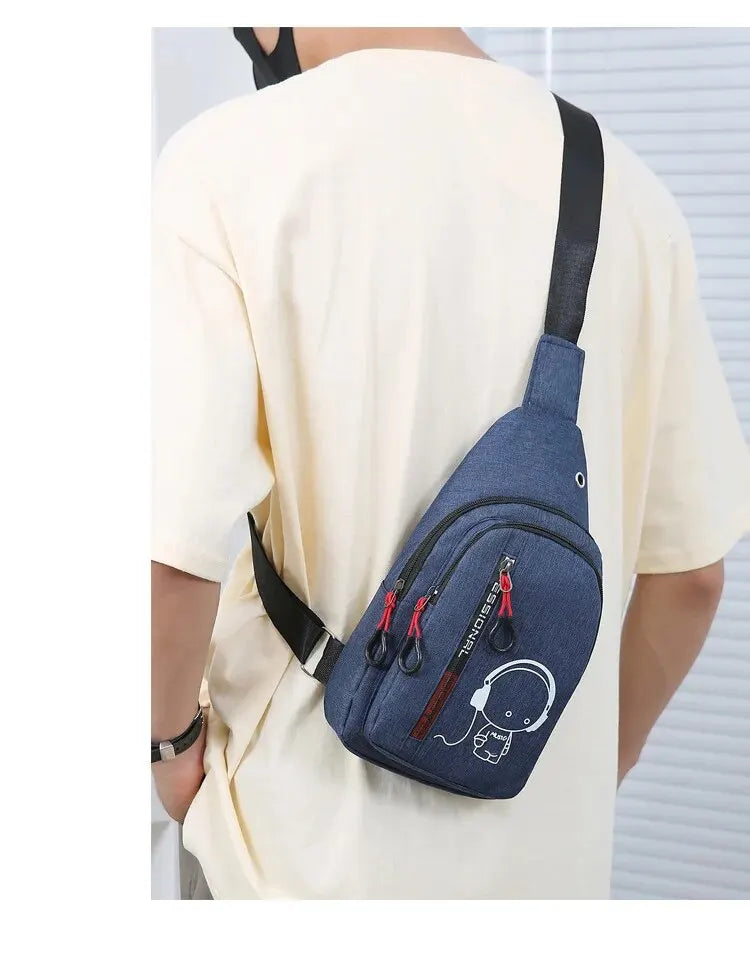 Men's Chest Bag 2024 New Casual Fashion Shoulder Bag Male Hand Crossbody Korean Cycling Backpack SuperFye Huise SuperFye