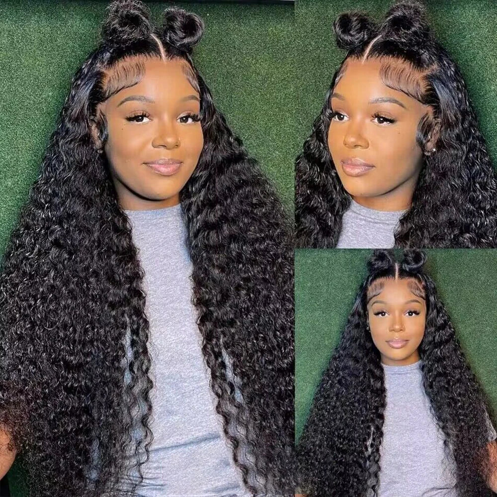 HD Transparent Deep Wave Frontal Wig 13x4/13x6 Curly Lace Front Human Hair Wigs For Women Wet And Wavy Water 5x5 Closure Wig SuperFye 13x6 HD Lace Wig / United States / 32inches|200 Density|3-5 Working Days SuperFye