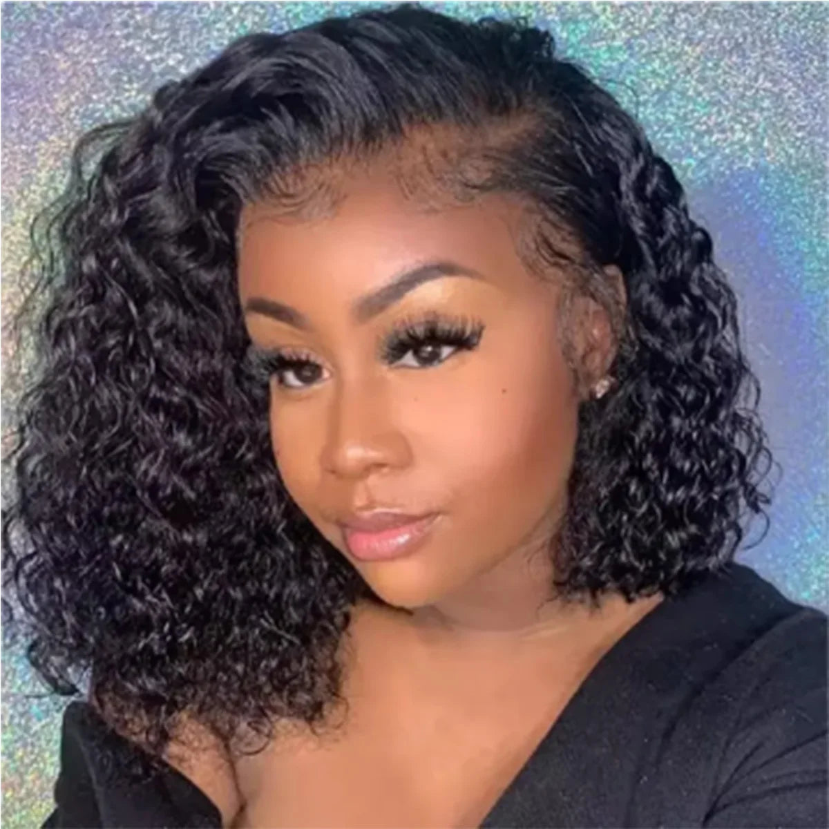 Deep Wave 180% Density Pre-Plucked Side Part Short Bob 13*4 Lace Frontal Brazilian Virgin Human Hair Wigs For Black Woman SuperFye 16inches / 13*4 / 180% SuperFye