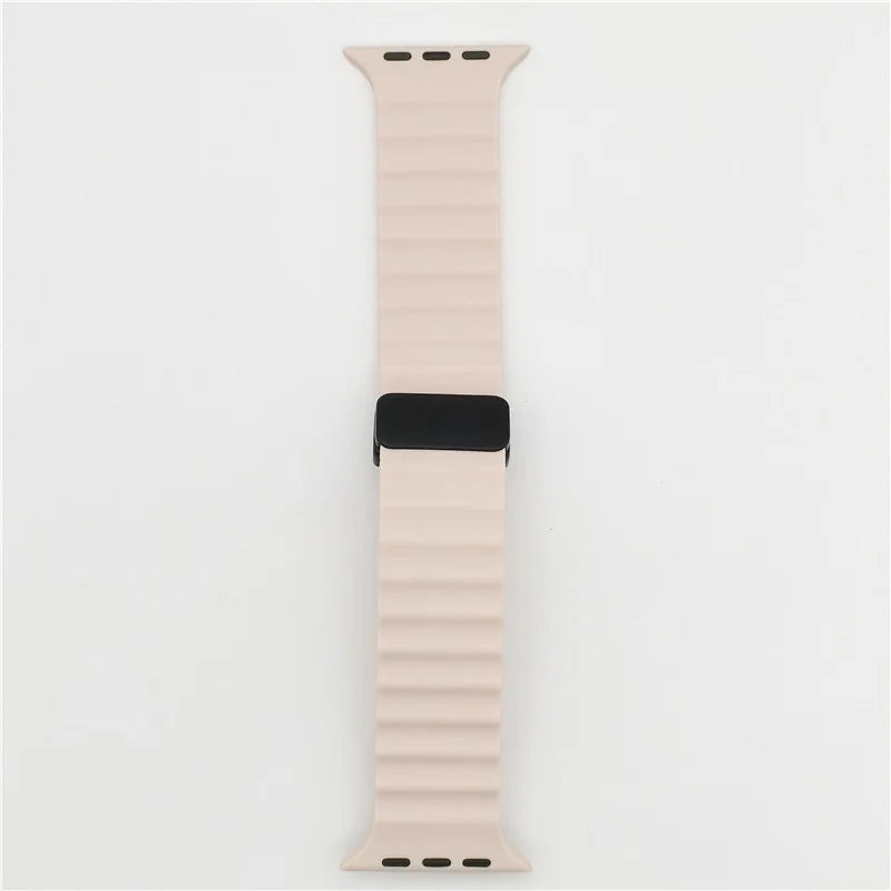 Magnetic Buckle Strap For Apple Watch Band Ultra 2 49mm 45mm 44mm 40mm 41mm 38 42mm Silicone Bracelet iWatch Series 7 6 3 se 8 9 SuperFye Sand Pink / 38mm 40mm 41mm SuperFye