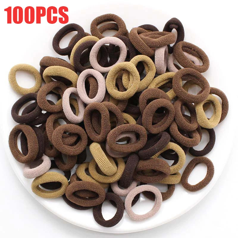 100/300/500 pcs Girls Colorful Elastic Hair Bands Ponytail Hold Hair Tie Rubber Bands Scrunchie Hair Accessories Bands for Girls SuperFye Blue / 100pcs SuperFye