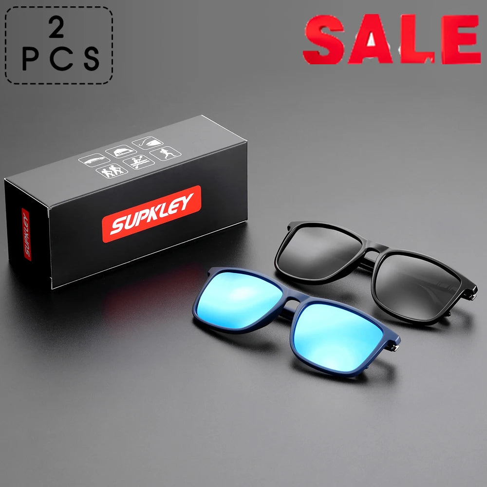 SUPKLEY Sports Sunglasses for Men Polarized Comfortable Wear Square Sun Glasses Male Light Weight Eyewear Accessory with Origina SuperFye GlossBlackVBlue SuperFye