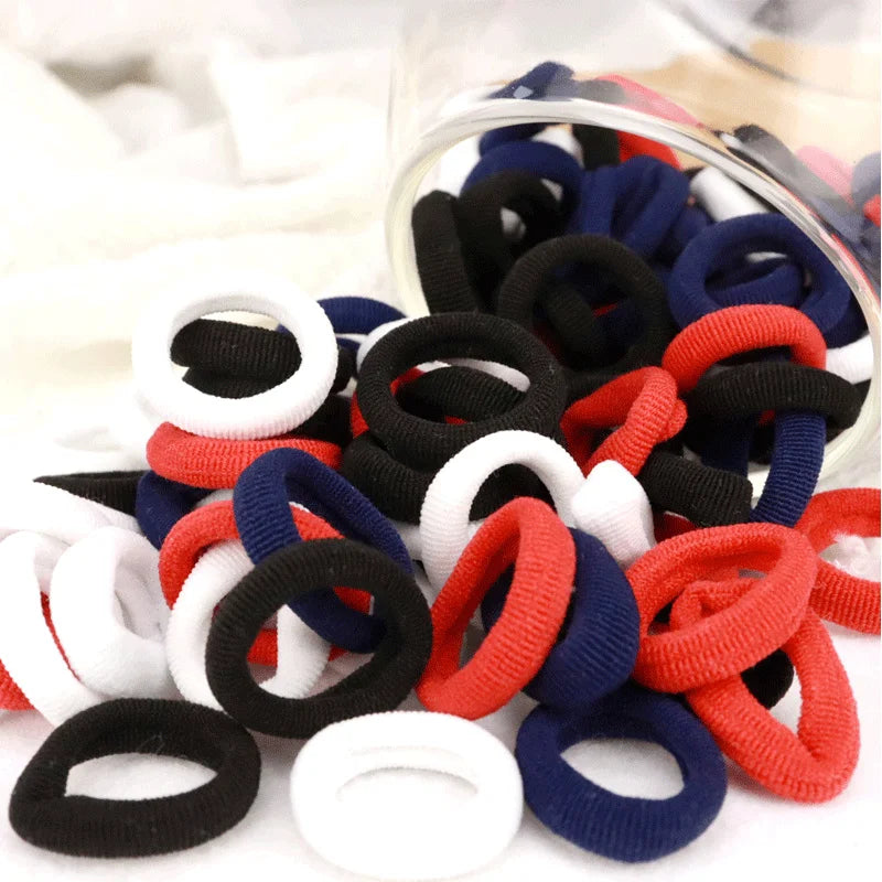 100/200PCS Women Girls Colorful Nylon Elastic Hair Bands Ponytail Hold Small Hair Tie Rubber Bands Scrunchie Hair Accessories SuperFye Colors 1 / 100pcs SuperFye