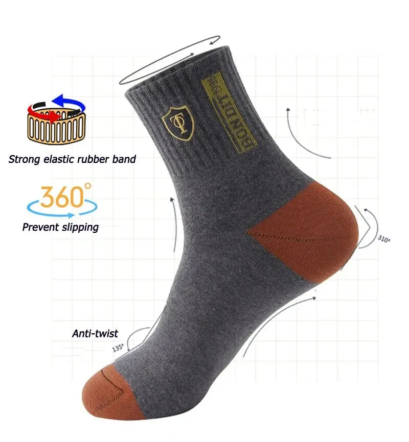 5 Pairs Apring And Fall Mens Sports Socks Summer Leisure Sweat Absorbent Comfortable Thin Breathable Basketball Meias SuperFye 5 Pairs D / 44-46 (M-L) SuperFye