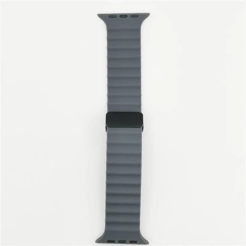 Magnetic Buckle Strap For Apple Watch Band Ultra 2 49mm 45mm 44mm 40mm 41mm 38 42mm Silicone Bracelet iWatch Series 7 6 3 se 8 9 SuperFye Space Gray / 38mm 40mm 41mm SuperFye