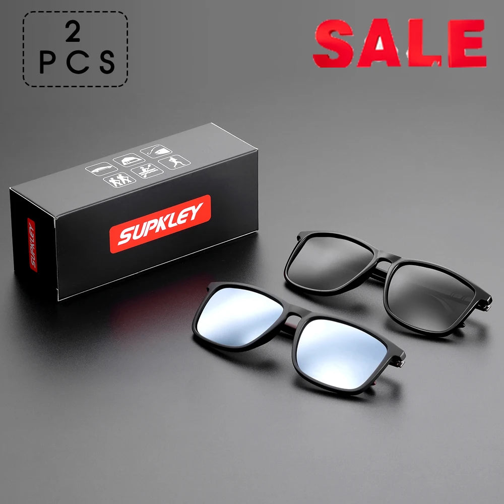 SUPKLEY Sports Sunglasses for Men Polarized Comfortable Wear Square Sun Glasses Male Light Weight Eyewear Accessory with Origina SuperFye GlossBlackVSilvery SuperFye