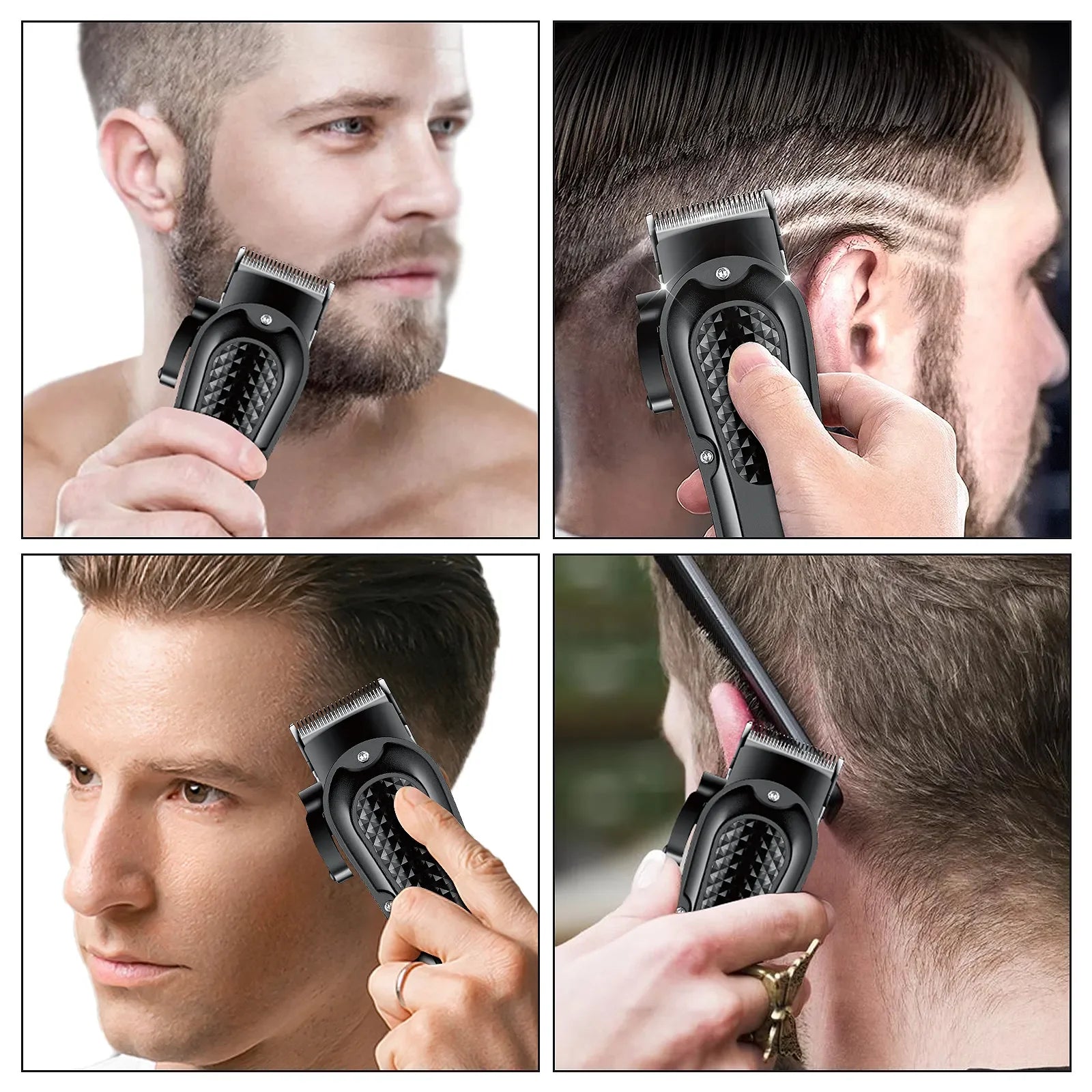 Hiena HYN-212 Electric Hair Clipper UBS Rechargeable Cordless Beard Trimmer Men Powerful Electric Hair Clipper Trimming Tool SuperFye black SuperFye