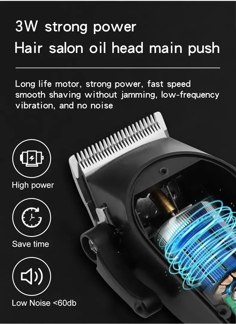 Hiena HYN-212 Electric Hair Clipper UBS Rechargeable Cordless Beard Trimmer Men Powerful Electric Hair Clipper Trimming Tool SuperFye black SuperFye