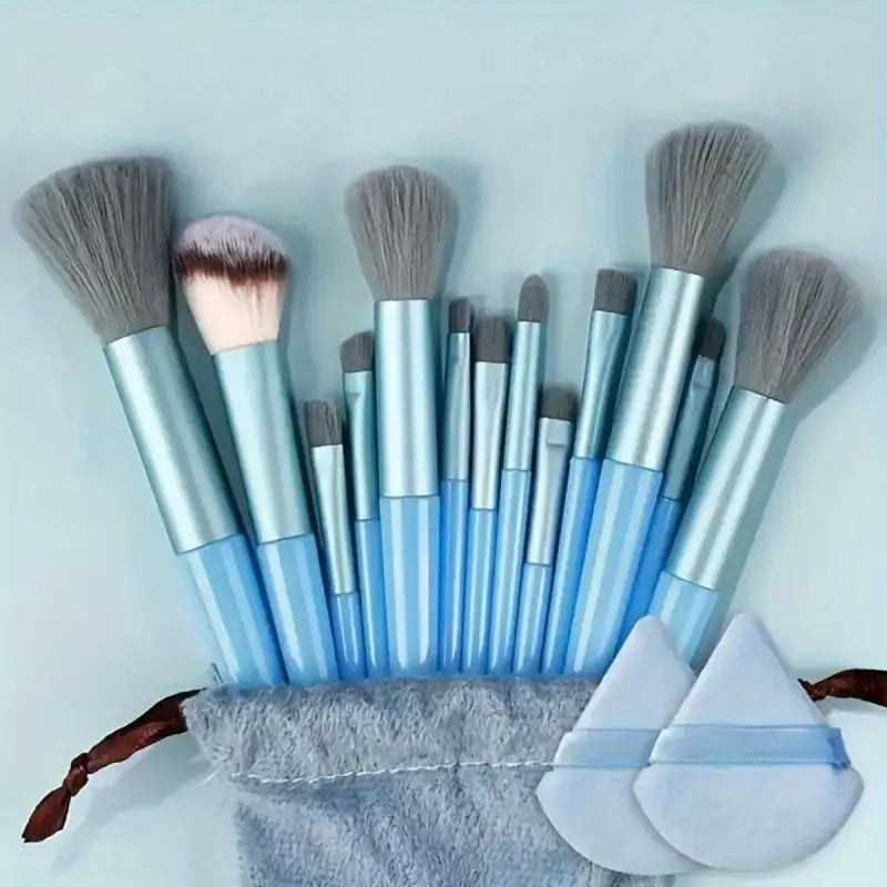 Makeup Brush Set Soft Fluffy Professiona Cosmetic Foundation Powder Eyeshadow Kabuki Blending Make Up Brush Beauty Tool Makeup SuperFye 13pcs blue pp SuperFye