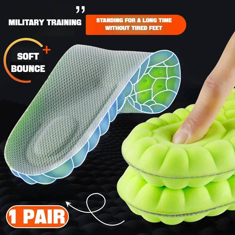 1Pair 4D Soft Shoes Insoles for Feet Plantar Fasciitis Insole Arch Support Orthopedic Inserts Sports Shock Absorption Shoe Pads SuperFye Gray green / EU35-36 SuperFye