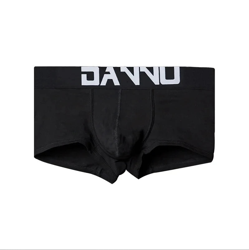 5 PCs Men's High Elastic Plain Color Comfortable Boxer Briefs Panties Breathable Pantyhose SuperFye 1 articles Black 1 / Single code / 5 pieces SuperFye