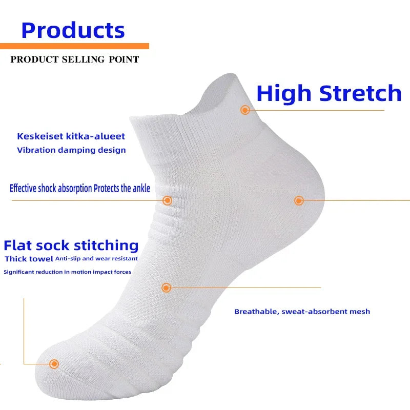 1/3 Pairs Anti-slip Football Socks Men Cotton Sock Short Long Tube Soccer Basketball Sport Socks Breathable Deodorous Sock 39-45 SuperFye 3pairs-short-mixed / EU39-45 SuperFye