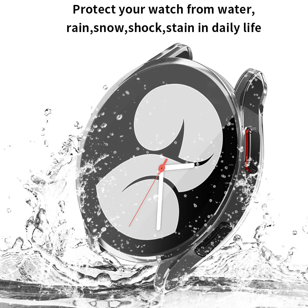 Watch Case for Samsung Galaxy Watch 4/5/6 40mm 44mm Screen Protector TPU All-Around Bumper Protective Cover for Watch 6 40mm44mm SuperFye Sliver / Galaxy Watch 4 44mm SuperFye