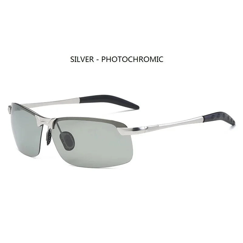 Men Photochromic Polarized Sunglasses Driving Fishing Chameleon Glasses Change Color Sun Glasses Day Night Vision UV400 Eyewear SuperFye SILVER - CHAMELEO SuperFye