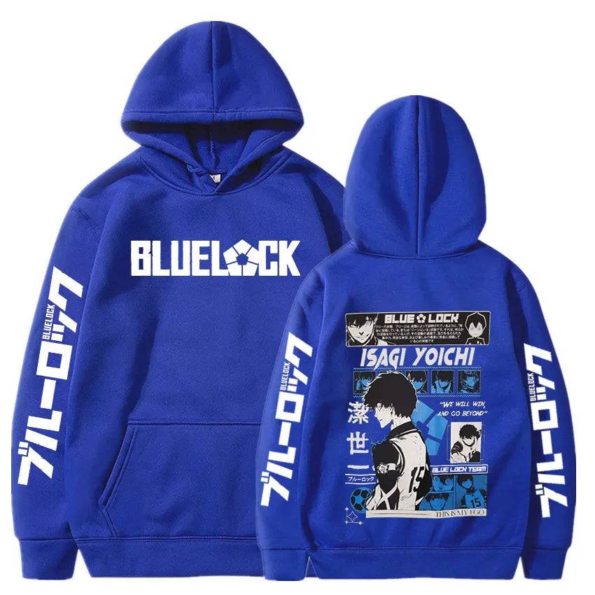 Anime Blue Lock Isagi Yoichi Printed Hooded Men Women Hot Manga Printed Hoodies Oversized Streetwear Harajuku Fleece Sweatshirts