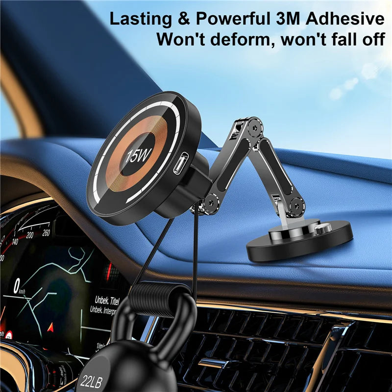 Magnetic Car Wireless Charger Stand Magnet Car Mount Fast Charging Station Phone Holder Bracket For iPhone 15 14 13 12 Pro Max SuperFye NO Wireless Charger SuperFye