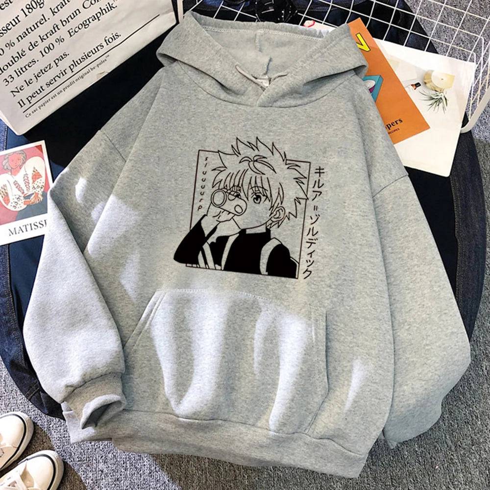 Hunter X Hunter  Anime Hoodie for Men Women Kurapika Manga Sweatshirts Fleece Autumn Winter Gothic Harajuku Hooded Pullover