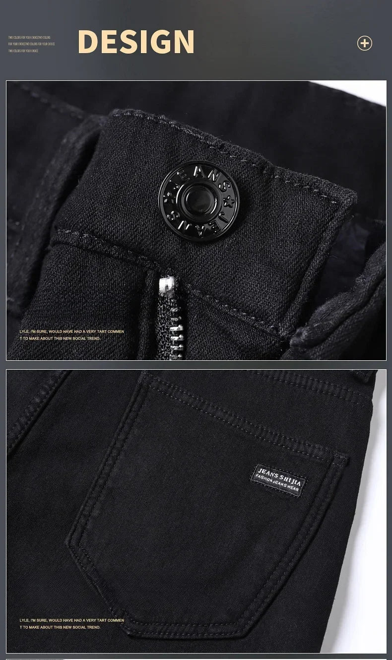 WTHINLEE Winter Men Black Straight Stretch Denim Thick Velvet Pants Warm Jeans Casual Fleece Line Trousers Male Plus Size