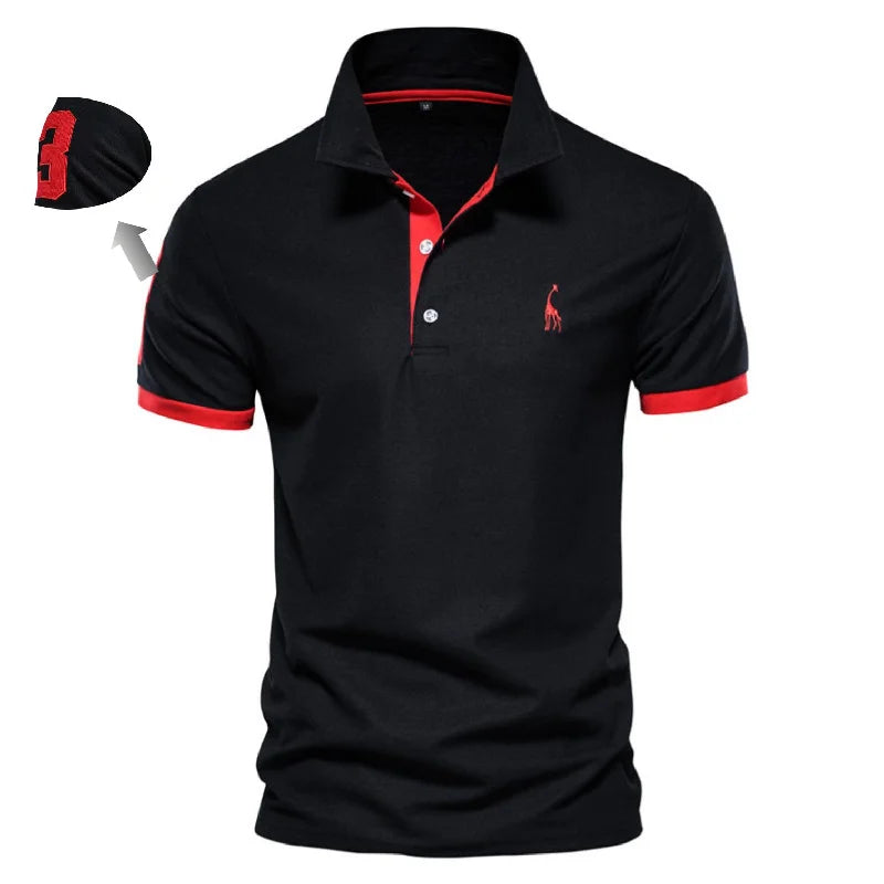 AIOPESON Embroidery 35% Cotton Polo Shirts for Men Casual Solid Color Slim Fit Mens Polos New Summer Fashion Brand Men Clothing SuperFye T02-black red / EUR XXL 100-105kg SuperFye