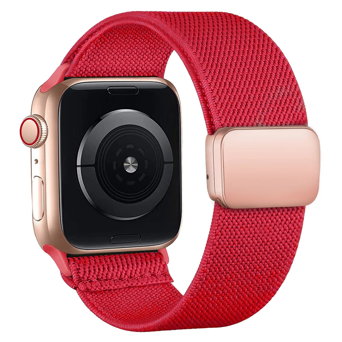 Magnetic Loop For Apple Watch Band 40mm 44mm 45mm 49mm 41mm 38mm Scrunchie Nylon bracelet iwatch ultra 2 Series 9 3 7 8 se strap SuperFye Red / 42mm 44mm 45mm 49mm SuperFye