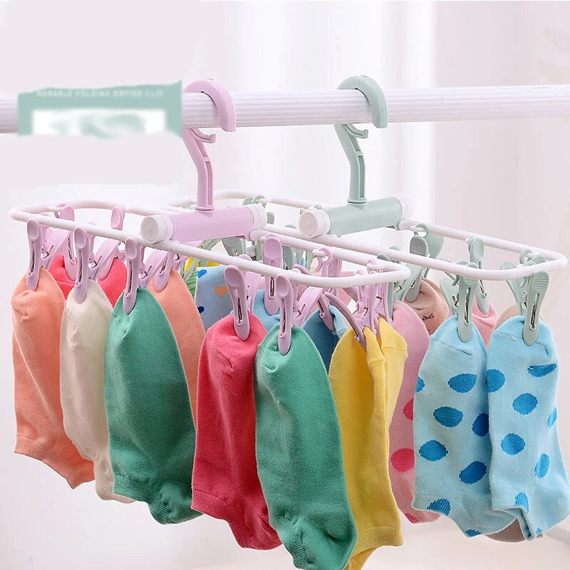 12 Sock Clip Multifunctional Sock Drying Clip Cloth Hanger Household Sock Drying Clip SuperFye Blue SuperFye