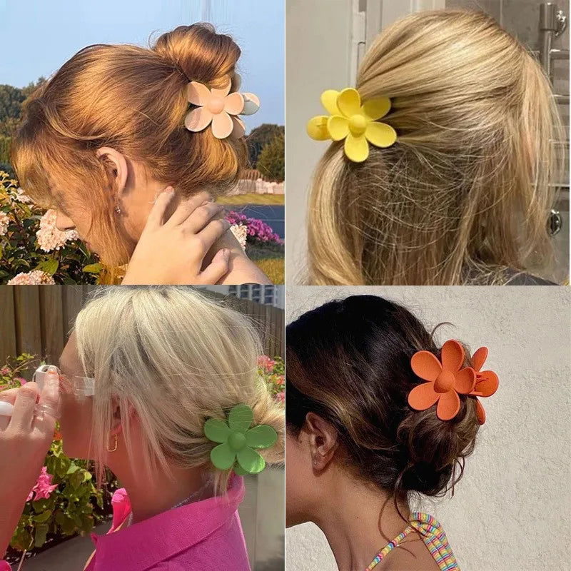 Korea Flower Shape Hair Claw Clip for Women Girls Barrette Crab Hair Claws Ponytail Hairpins Bath Barrette Headwear Accessories SuperFye 70284 SuperFye