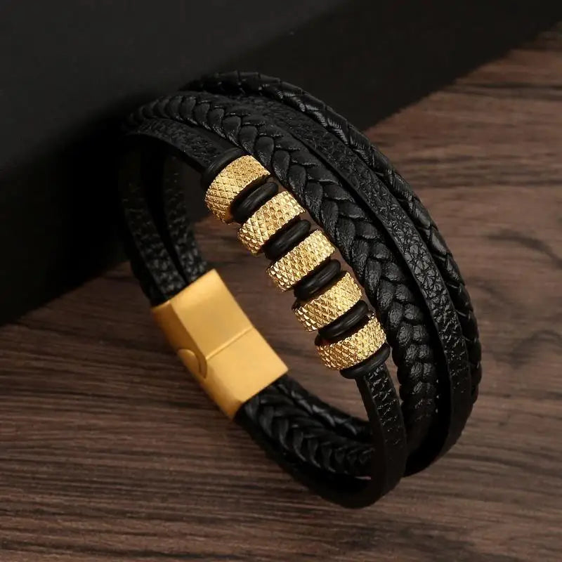 Classic Men's Leather Bracelet New Style Hand-woven Multi-layer Combination Accessory Fashion Man Jewelry Wholesale Dropshipping SuperFye B3 / 21cm SuperFye