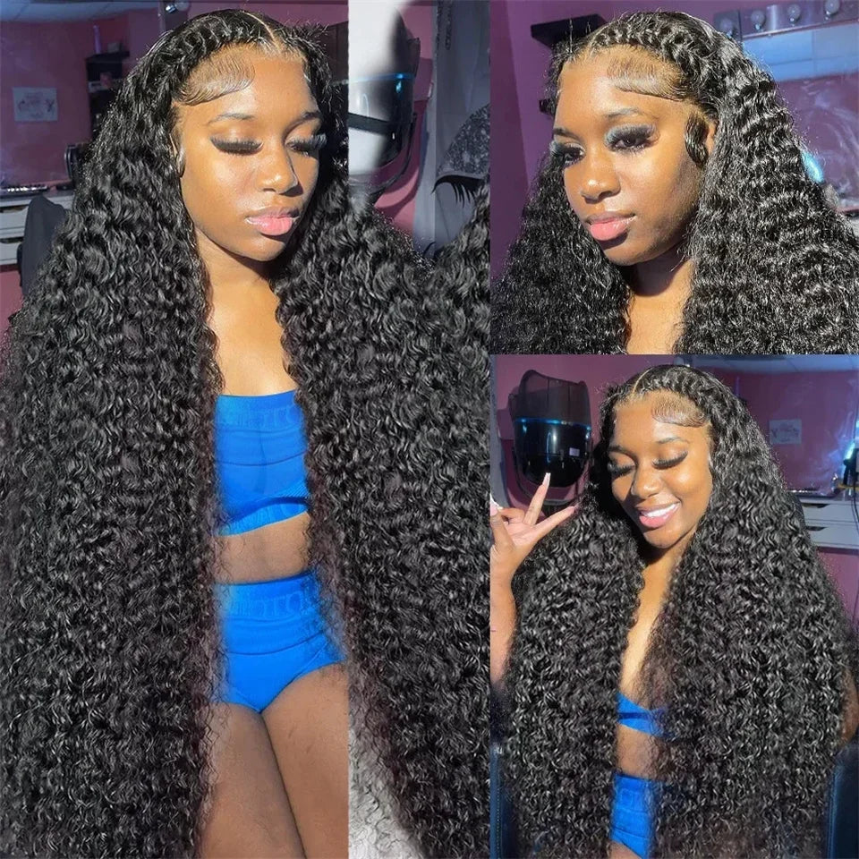 High Density 250% 40 50 Inch Deep Wave 13x6 HD Lace Front Human Hair Wig Loose Water Wave Curly 13x4 Lace Frontal Wig Human Hair SuperFye france / 40inches / 13x6 Lace Wig|200 Density SuperFye